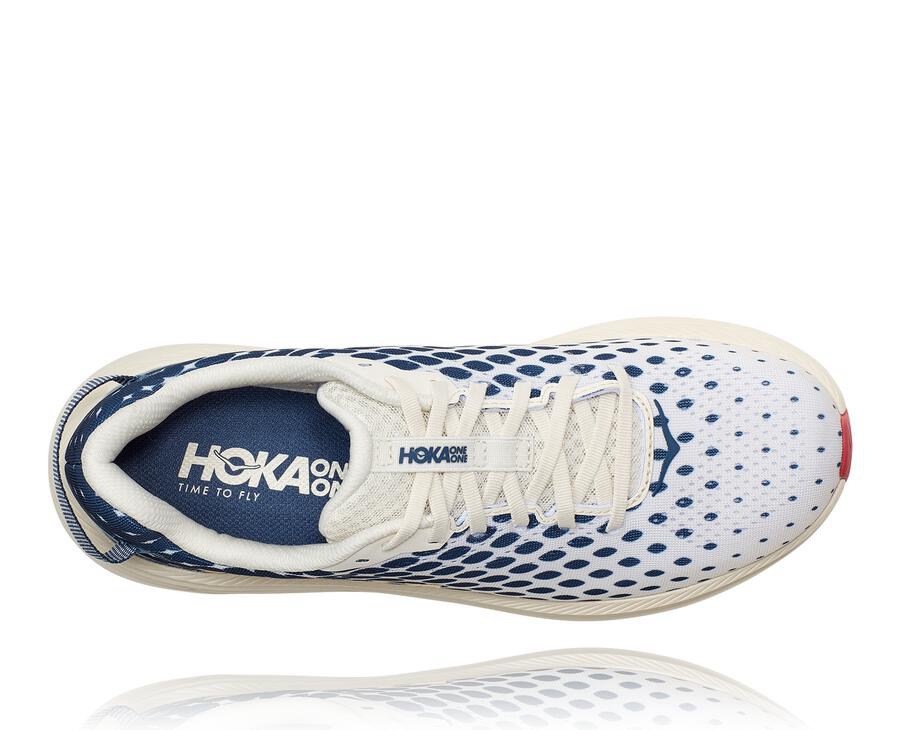 Hoka One One Løbesko Herre - Rincon 2 - Hvide/Blå - 260973IWU